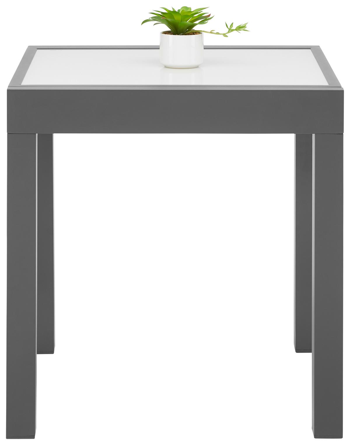 ZAHRADNÍ STŮL ATLANTA 1 - bílá/antracitová, Moderní, kov/sklo (70-140/75/70cm) - Modern Living