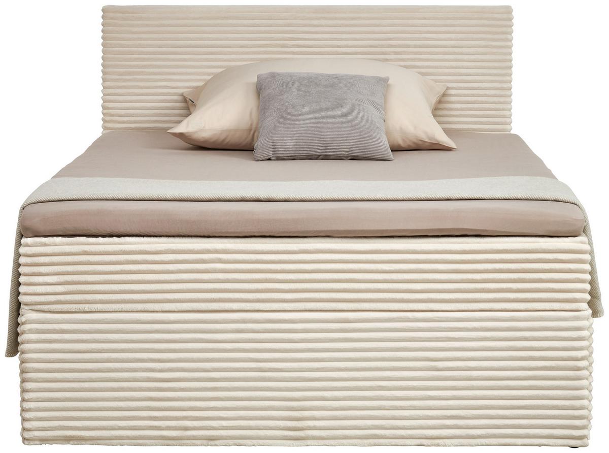 Boxbett Mit Topper 140x200 Cordoba - Creme/Schwarz, Basics, Holz/Textil (140/200cm) - Livetastic