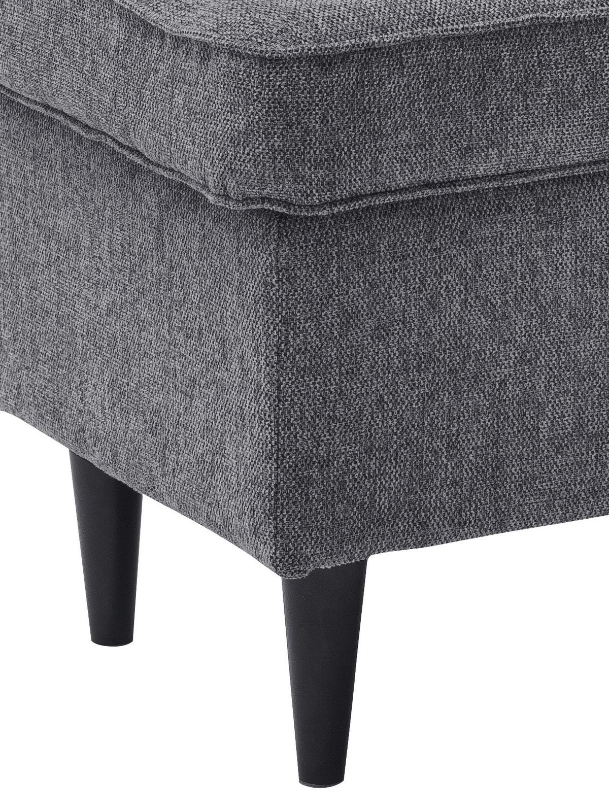 Hocker Oskar - Anthrazit/Schwarz, Basics, Holzwerkstoff/Textil (63/43/42cm) - MID.YOU