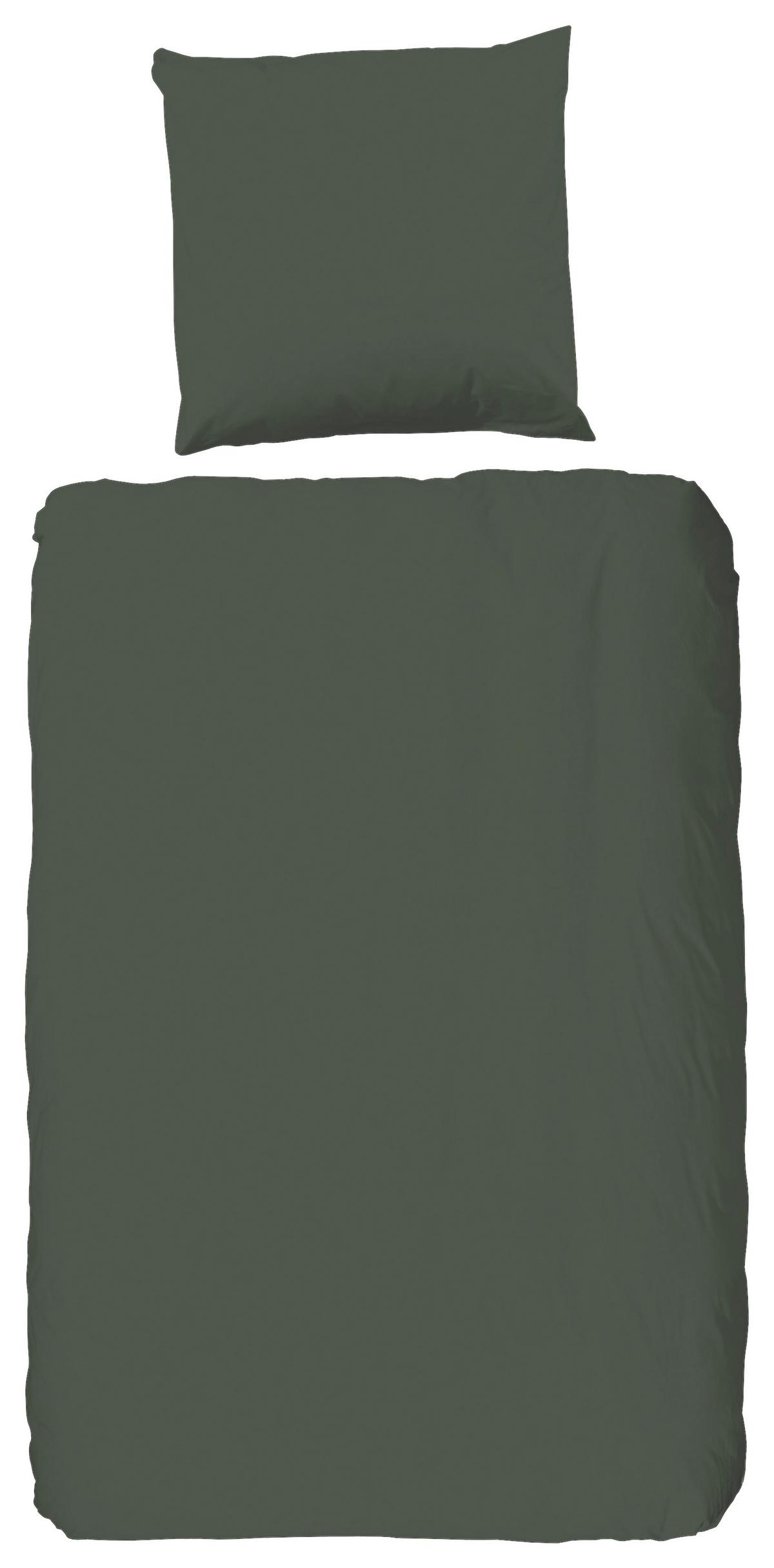 Bettwäsche Grün Olivgrün 135x200 Cm - Olivgrün, Basics, Textil (135/200cm)