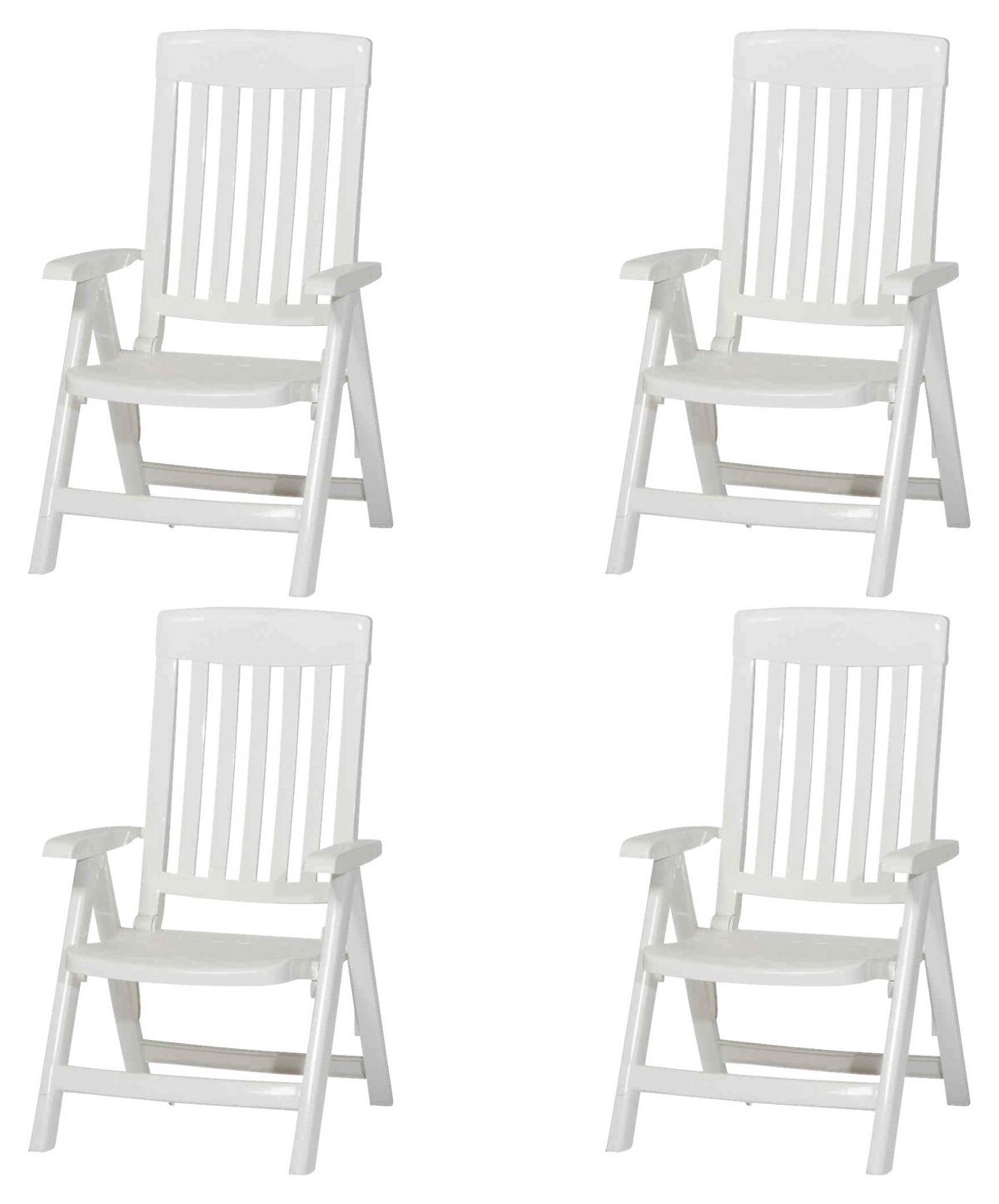 Gartenklappsessel-set N01317 - Weiß, KONVENTIONELL, Kunststoff (46,5/111/50cm) - Sieger