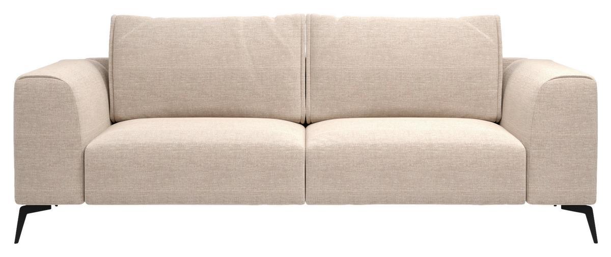 3-sitzer-sofa Seul - Beige/Schwarz, Design, Holz/Textil (246/87/88cm) - MID.YOU