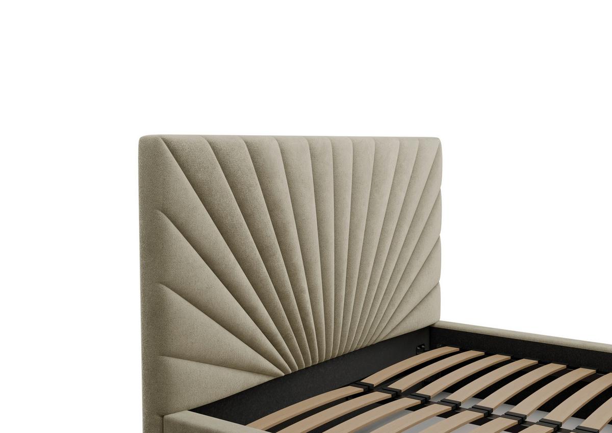 Polsterbett Celaro base creme 140x200 cm - Beige/Kernbuche, KONVENTIONELL, Holz/Textil (140/200cm)