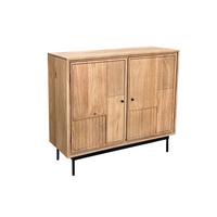 KOMMODE Schwarz/Naturfarben B: 100cm - Schwarz/Naturfarben, Design, Holz/Metall (100/90/40cm) - MID.YOU
