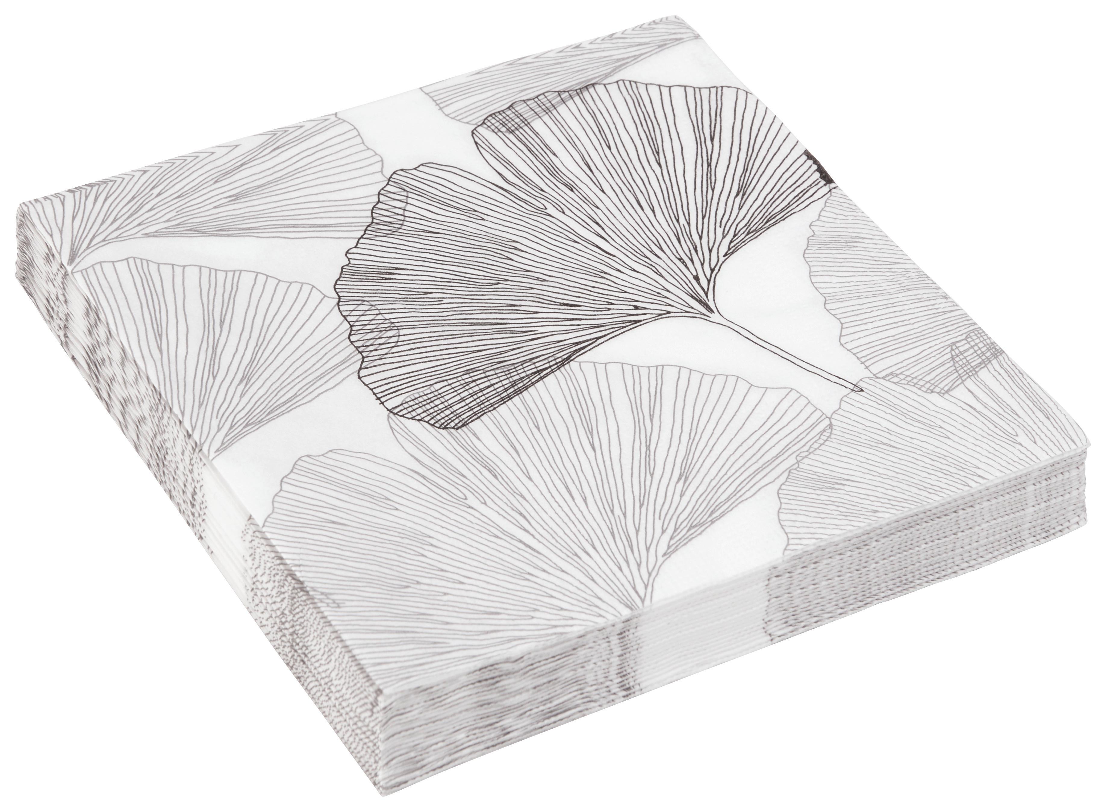 Ubrousky Kai, 20 ks/bal. - bílá/černá, papír