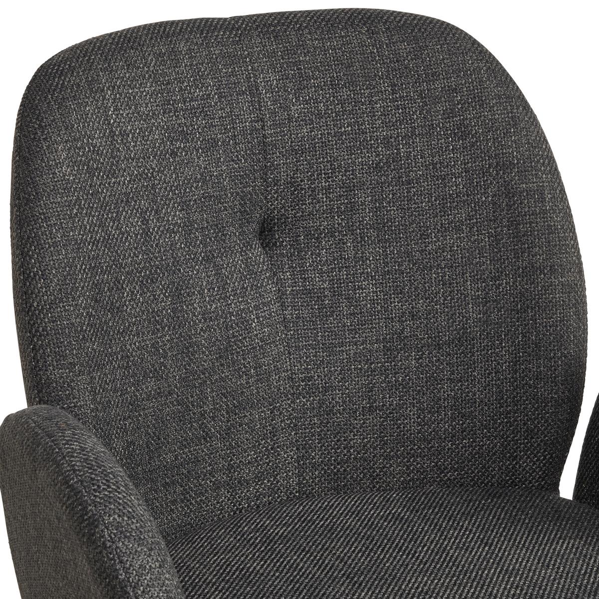 Armlehnstuhl Pauline Leinenoptik Grau, B: 62 cm - Schwarz/Grau, KONVENTIONELL, Holz/Textil (62/85/64cm) - MID.YOU