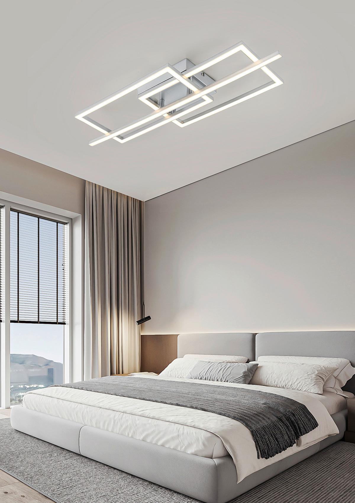 Stropní LED svítidlo BIOLI - barvy stříbra/barvy chromu, Moderní, kov/plast (63/24,5/7,7cm) - Mömax