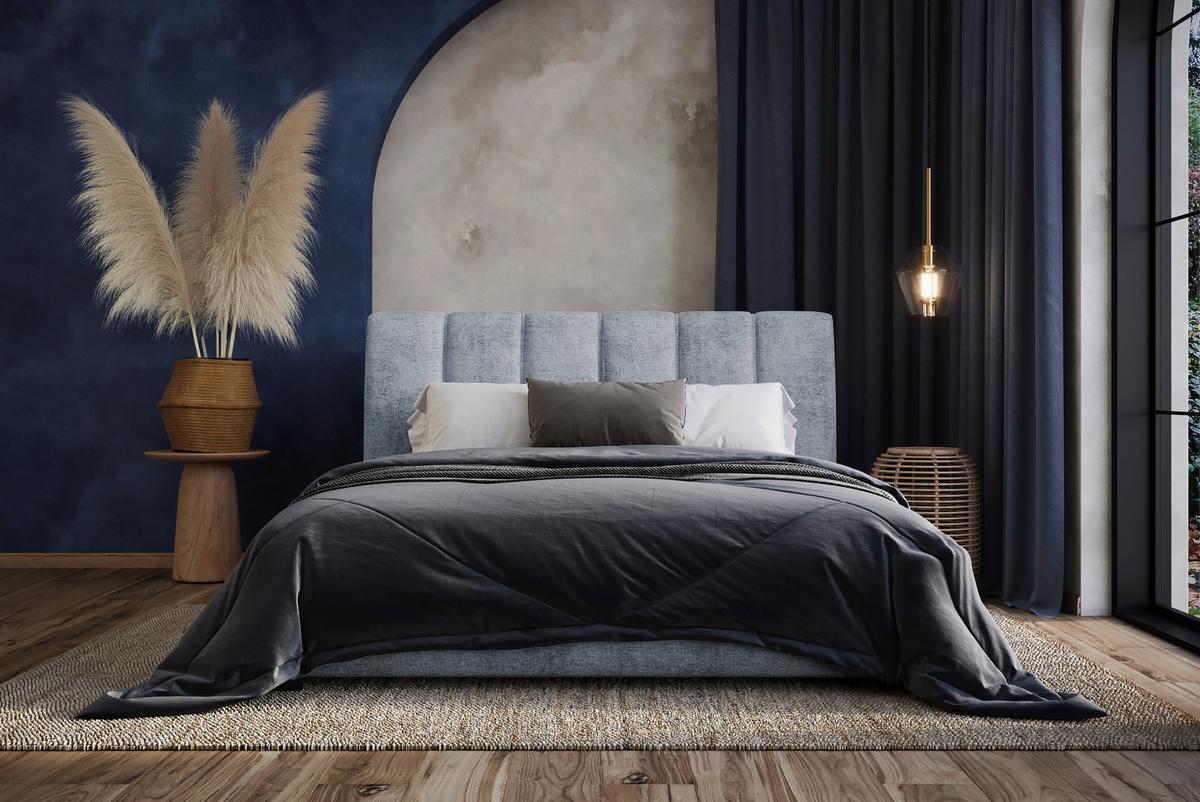 Polsterbett Mit Bettkasten 180x200 Cm Bilbao - Blau, MODERN, Holz/Holzwerkstoff (180/200cm) - MID.YOU
