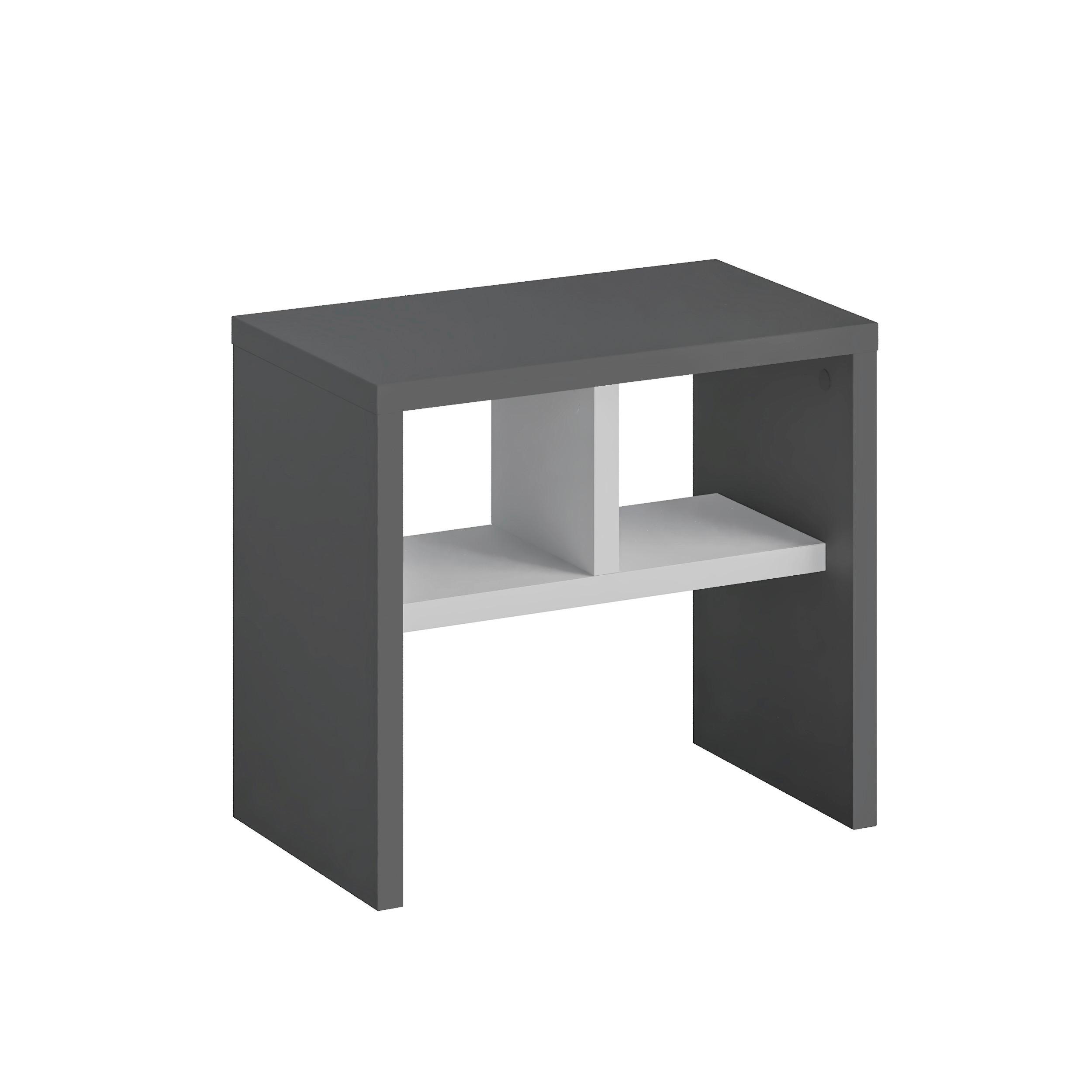 Beistelltisch Komoti Anthrazit/weiß B: 29,5 Cm - Anthrazit/Weiß, Design, Holzwerkstoff (50/29,5/45cm) - Livetastic