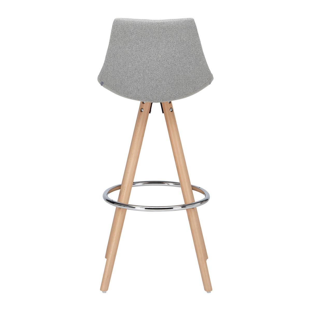 Barová židle NELO světle šedá - šedá/barvy chromu, Moderní, kov/dřevo (42/100/33cm) - Bessagi Home