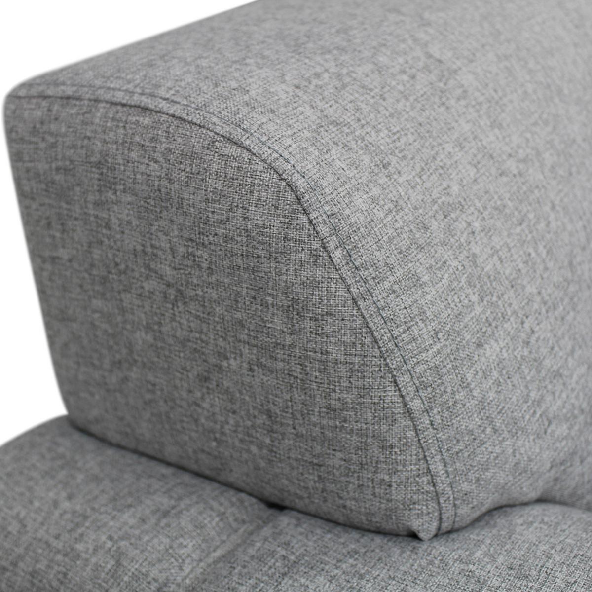 Ecksofa Delux Hellgrau Mit Schlaffunktion Ottomane Rechts - Silberfarben/Hellgrau, Design, Textil (266/266cm) - Livetastic
