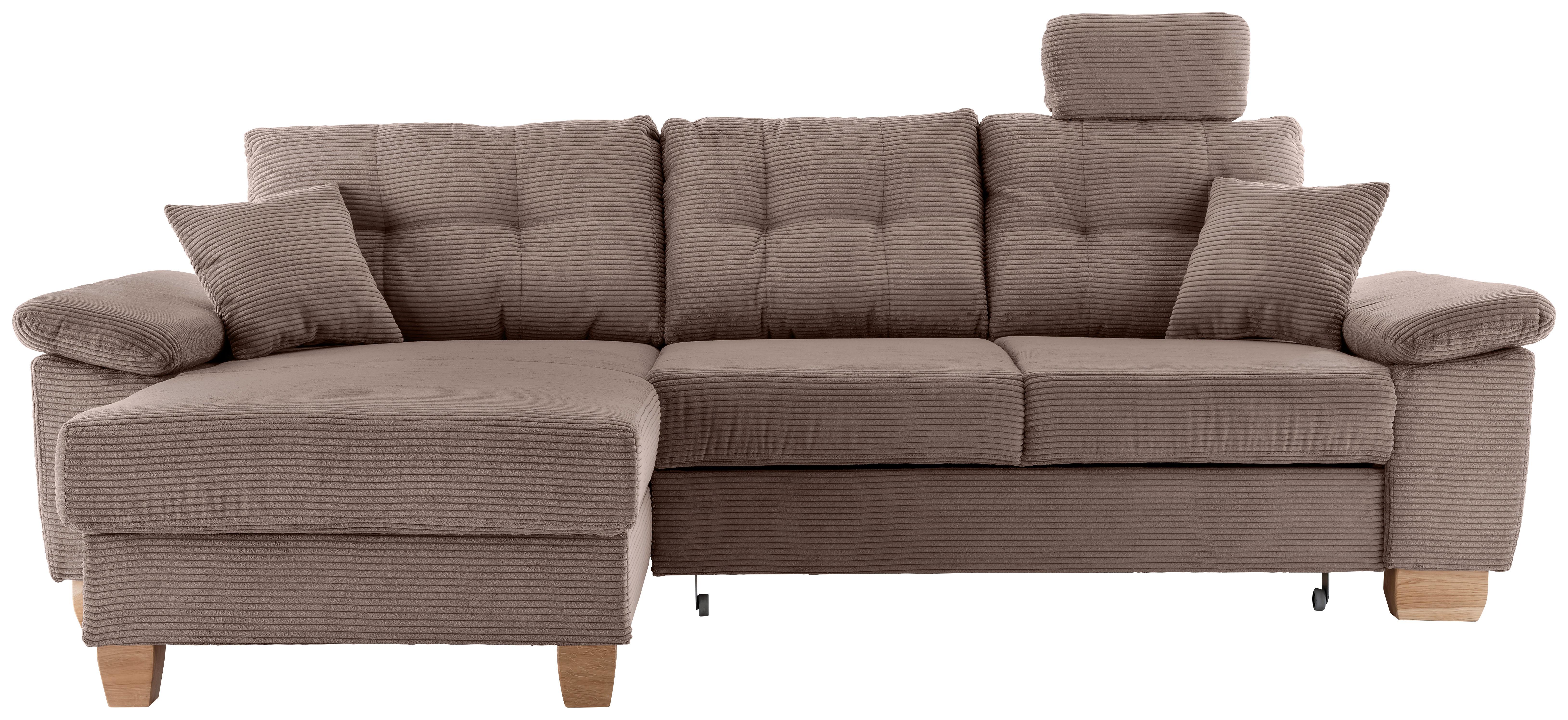 Ecksofa Brizzini Graubraun S: 176x270 cm - Graubraun/Naturfarben, MODERN, Textil (176/270cm) - Livetastic