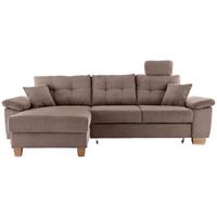 Ecksofa Brizzini Graubraun S: 176x270 cm - Graubraun/Naturfarben, MODERN, Textil (176/270cm) - Livetastic