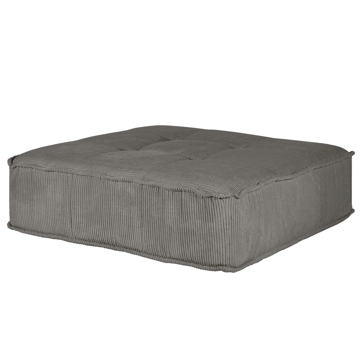 Sitzkissen Cordy, Anthrazit B: 128 Cm - Weiß, MODERN, Textil (128/40/128cm) - Trendmanufaktur