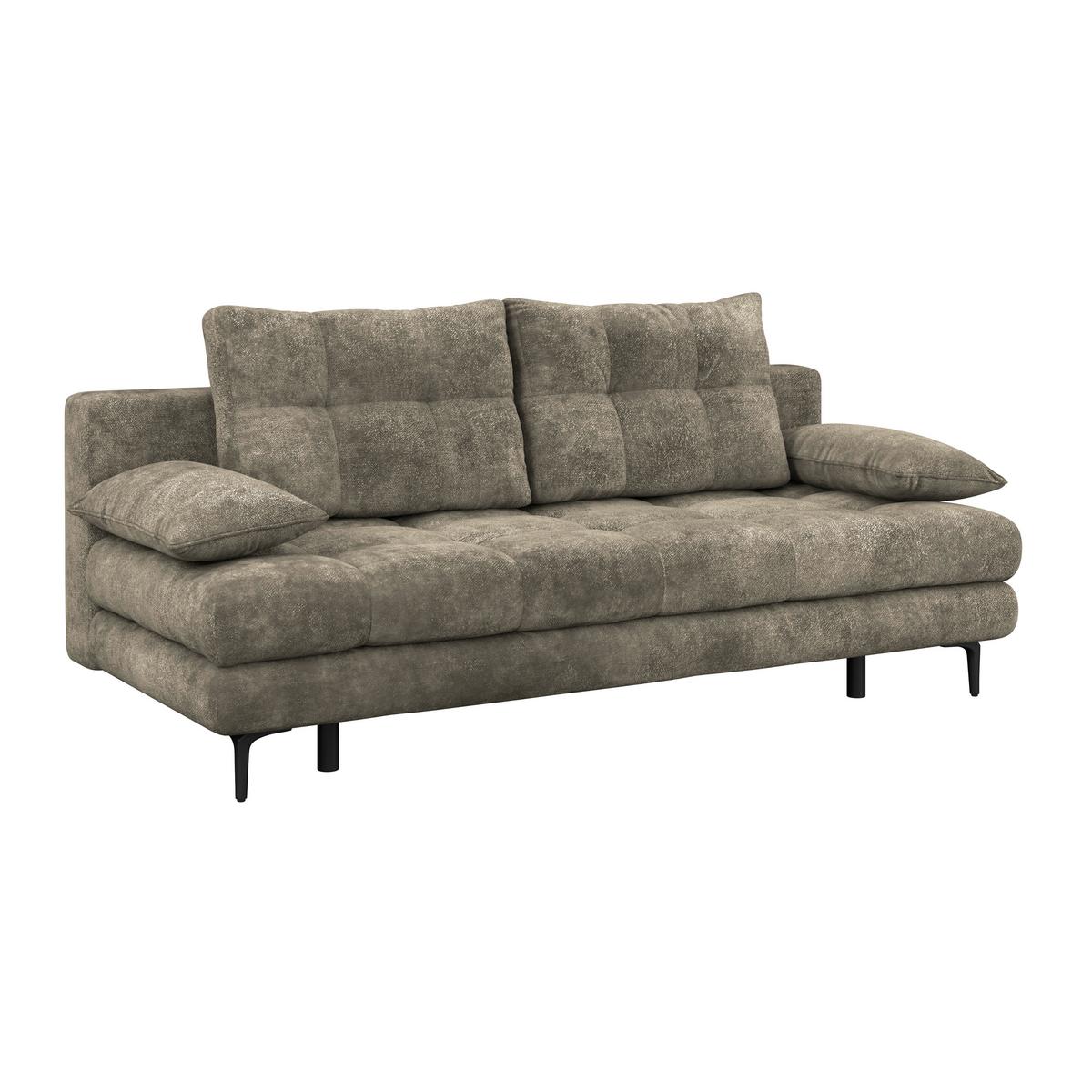 Schlafsofa Perla Mokka B: 203 cm - Schwarz/Mokka, KONVENTIONELL, Textil (203/94/96cm)