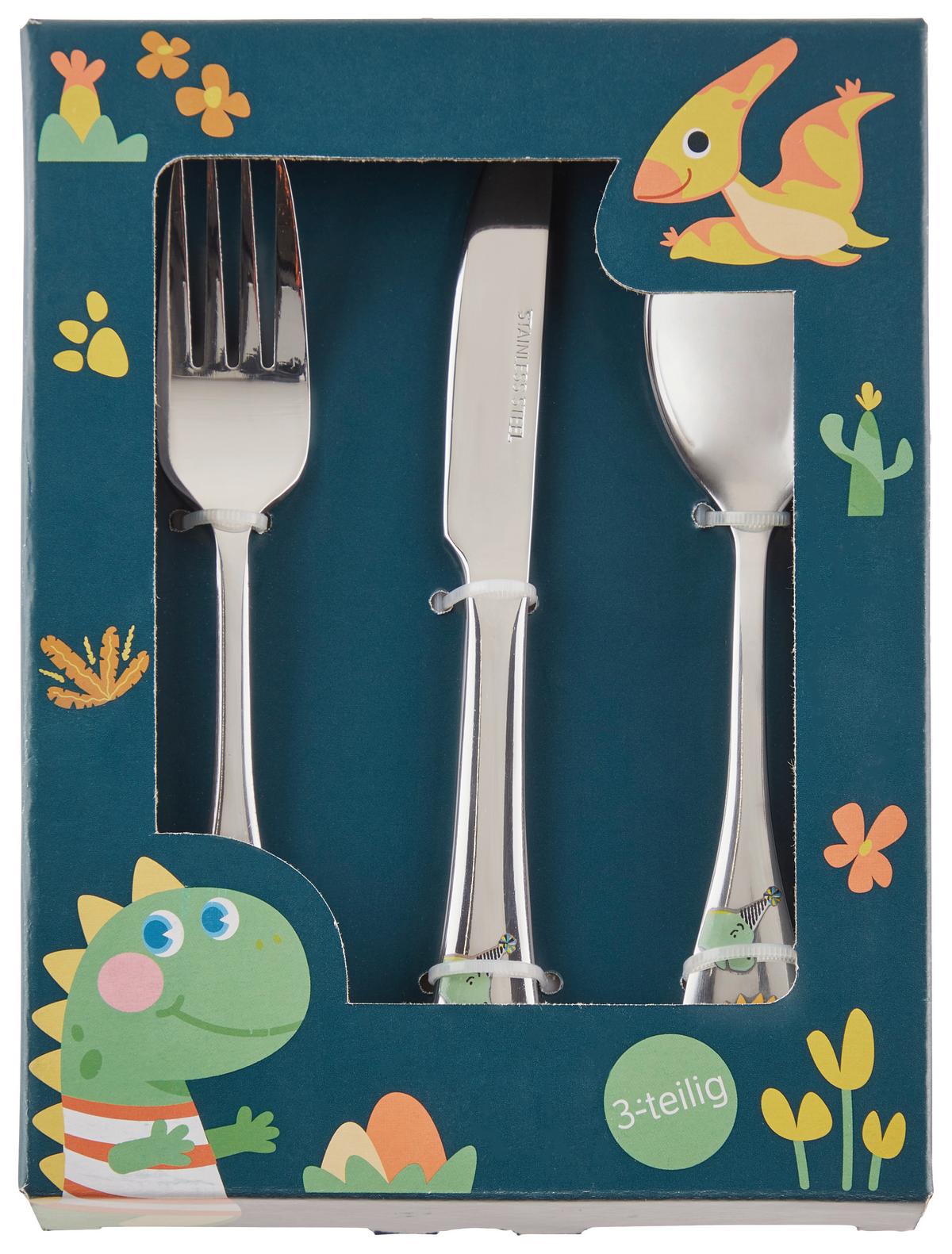 Kinderbesteck 3-teilig Paulchen - Silberfarben, MODERN, Metall - BUNINO