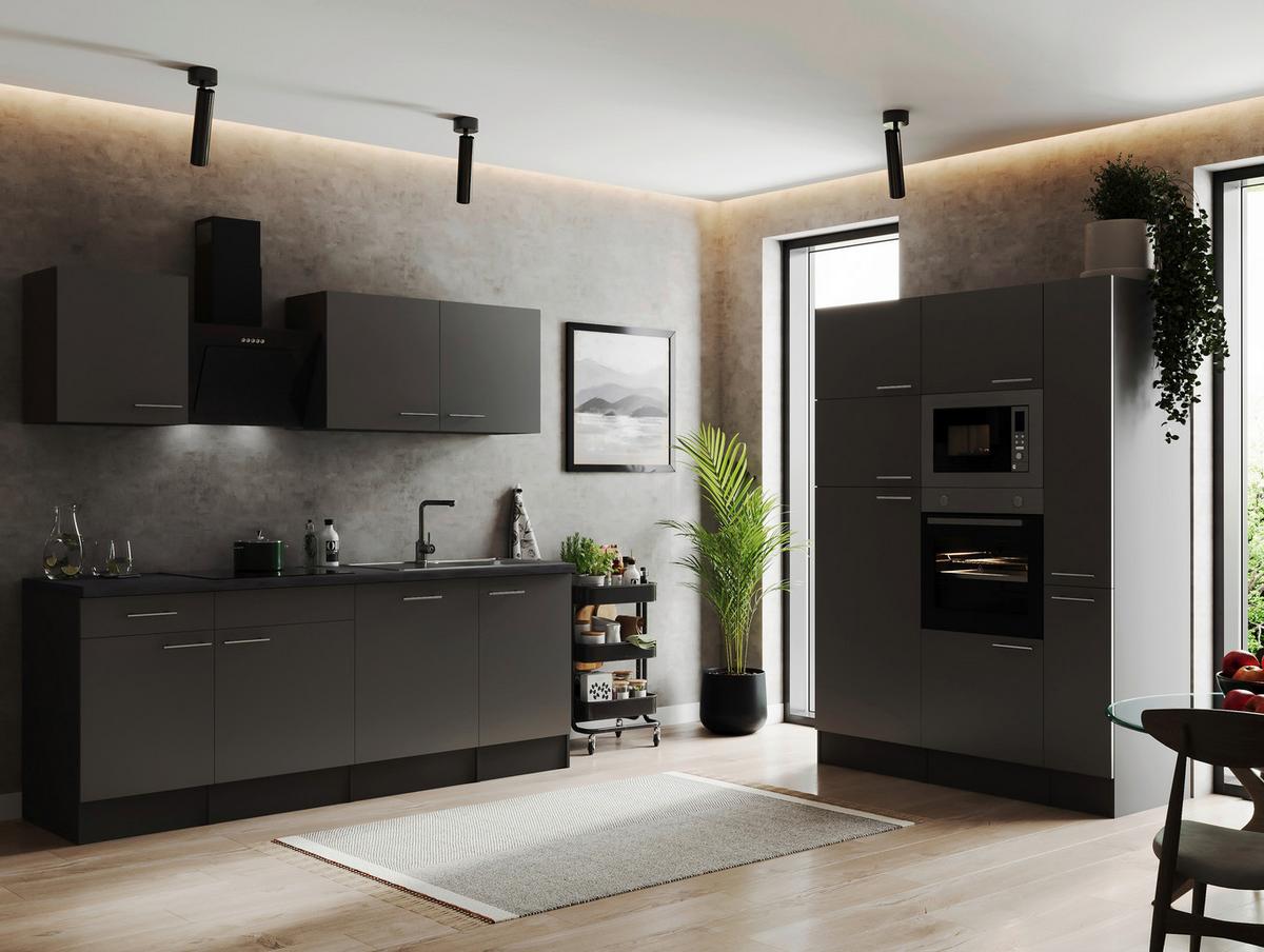 Küchenblock Oliver Grau B: 370 Cm - Grau, Design, Holzwerkstoff (370cm) - Respekta