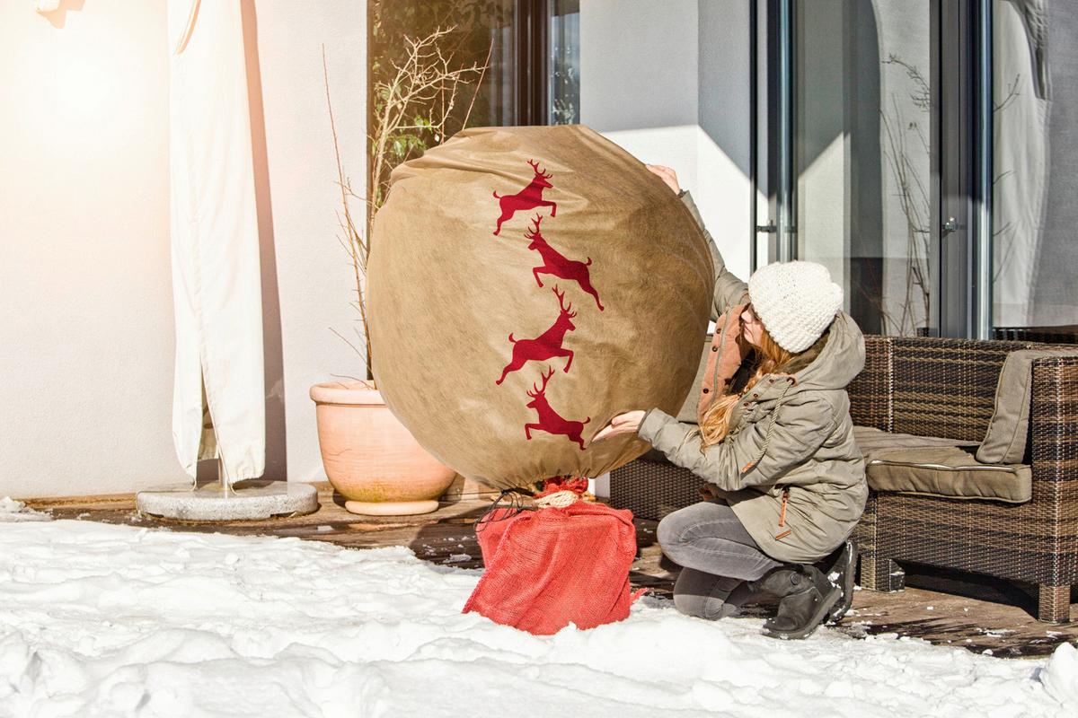 Wintervlieshaube, 110x110x15cm Witterungsbeständig - Beige, Basics, Kunststoff (110/110/15cm) - Windhager