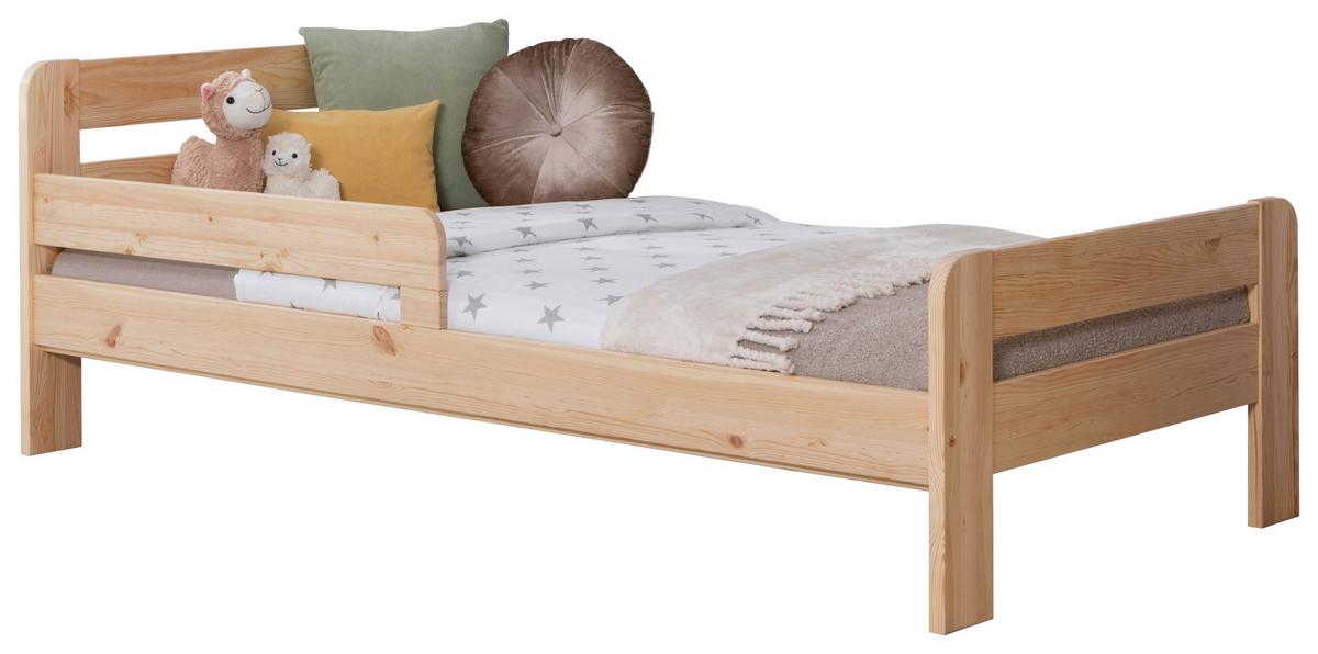 Bett Bennet Naturfarben Inkl. Matratze, Rollrost, 90x200 Cm - Naturfarben, MODERN, Holz/Textil (90/200cm) - MID.YOU