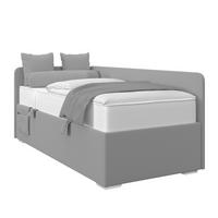 Polsterbett Remi - Chromfarben/Dunkelblau, MODERN, Holz/Textil (90/200cm)