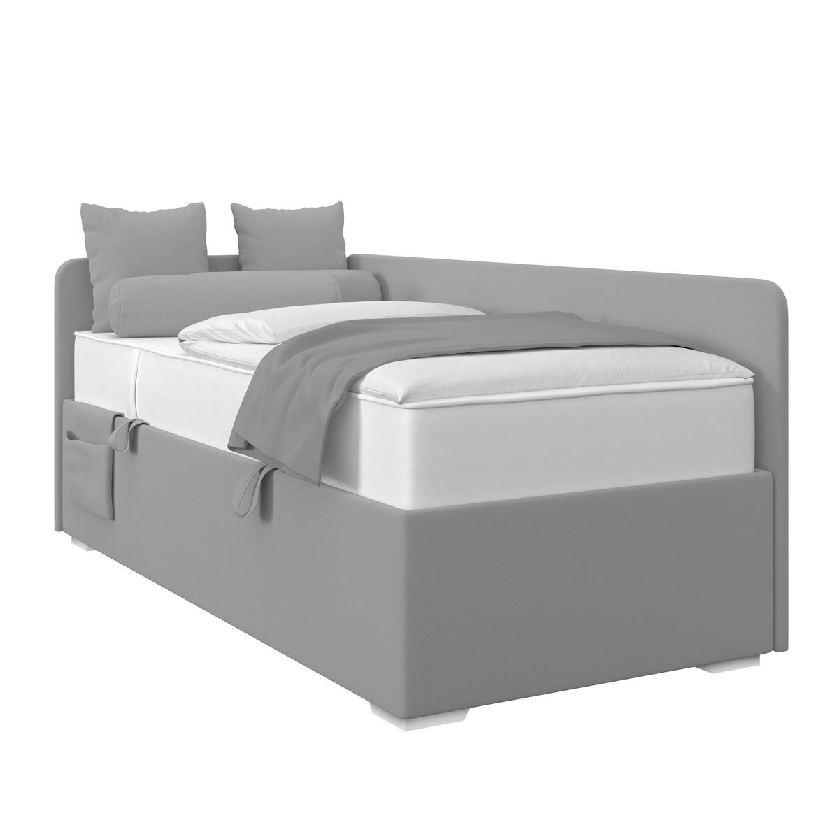 Polsterbett Remi - Chromfarben/Dunkelblau, MODERN, Holz/Textil (90/200cm)