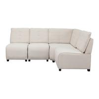 Sedací souprava VICTORIE béžová - béžová, Moderní, dřevo/textil (215/90/83cm) - Bessagi Home