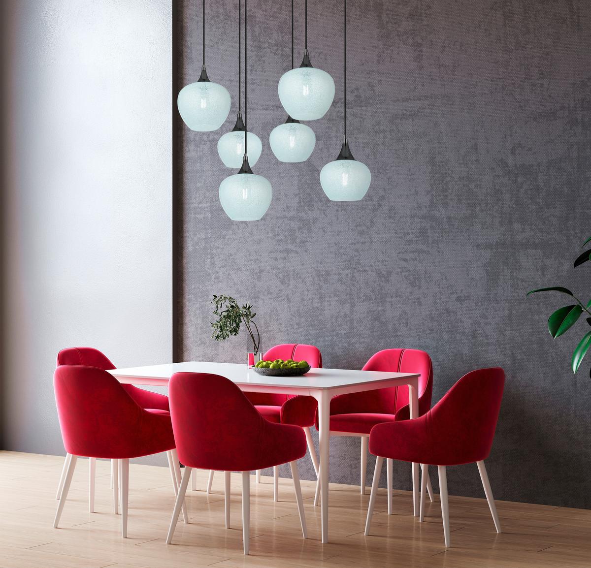 HÄNGELEUCHTE Exkl. 6xE27 40W - Klar/Schwarz, KONVENTIONELL, Glas/Metall (86/42/120cm) - Globo