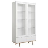 Vitrine Göteborg 54 - Eichefarben/Weiß, KONVENTIONELL, Glas/Holzwerkstoff (100/185/40cm) - MID.YOU