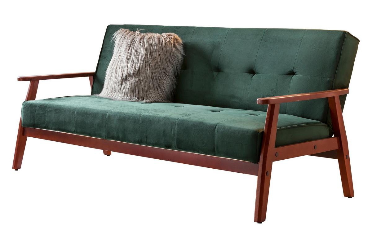 Schlafsofa Kirschbaumfarben/Grün 190 cm - Kirschbaumfarben/Grün, MODERN, Holz/Textil (190/81/85cm) - Livetastic