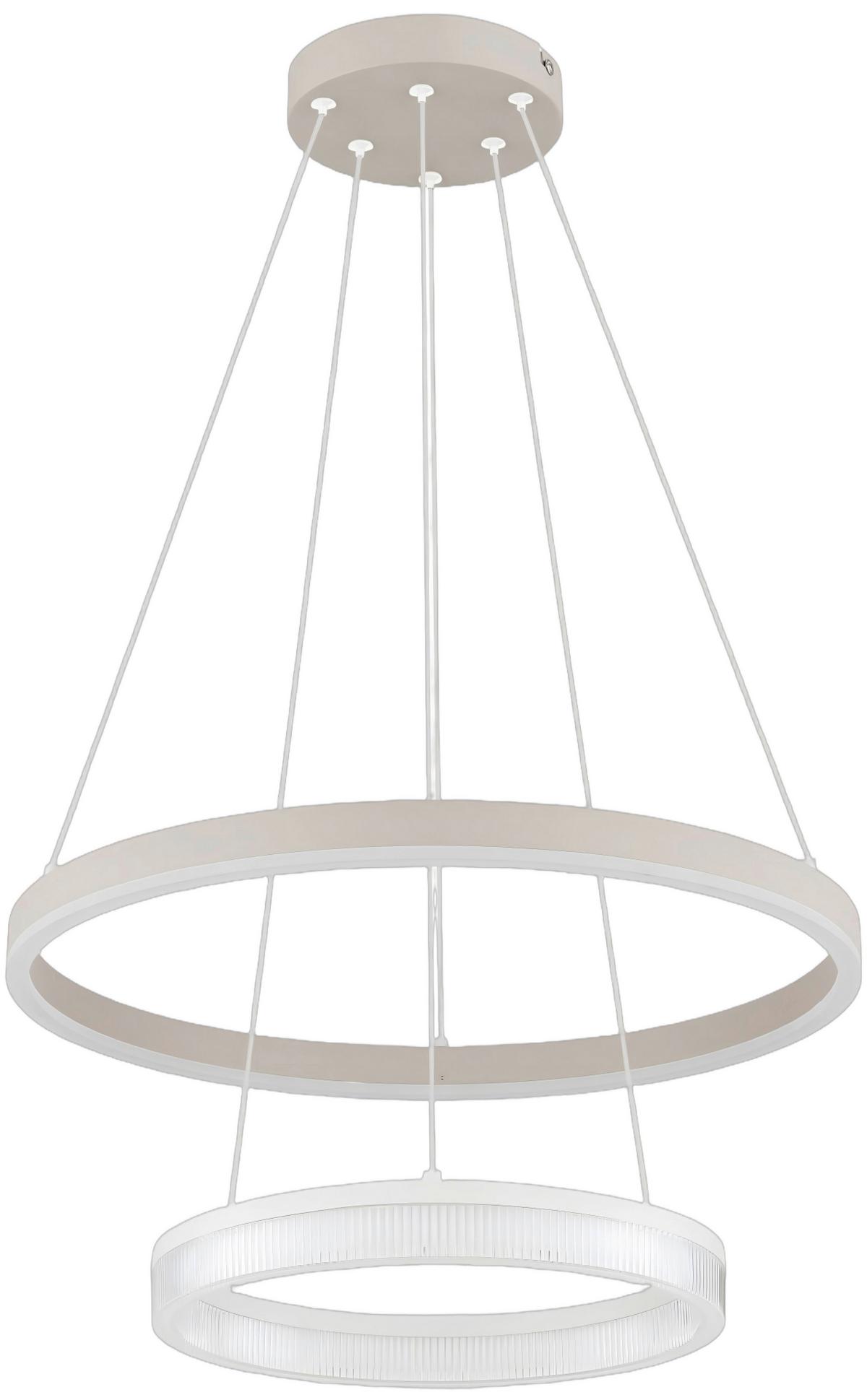 LED-Hängeleuchte, 3000k Cayla - Sandfarben/Transparent, Basics, Kunststoff/Metall (50/150cm) - Luca Bessoni