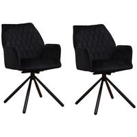 Armlehnstuhl-Set Donny Schwarz B: 57,5 cm - Schwarz, MODERN, Textil/Metall (57,5/92/52cm) - MID.YOU