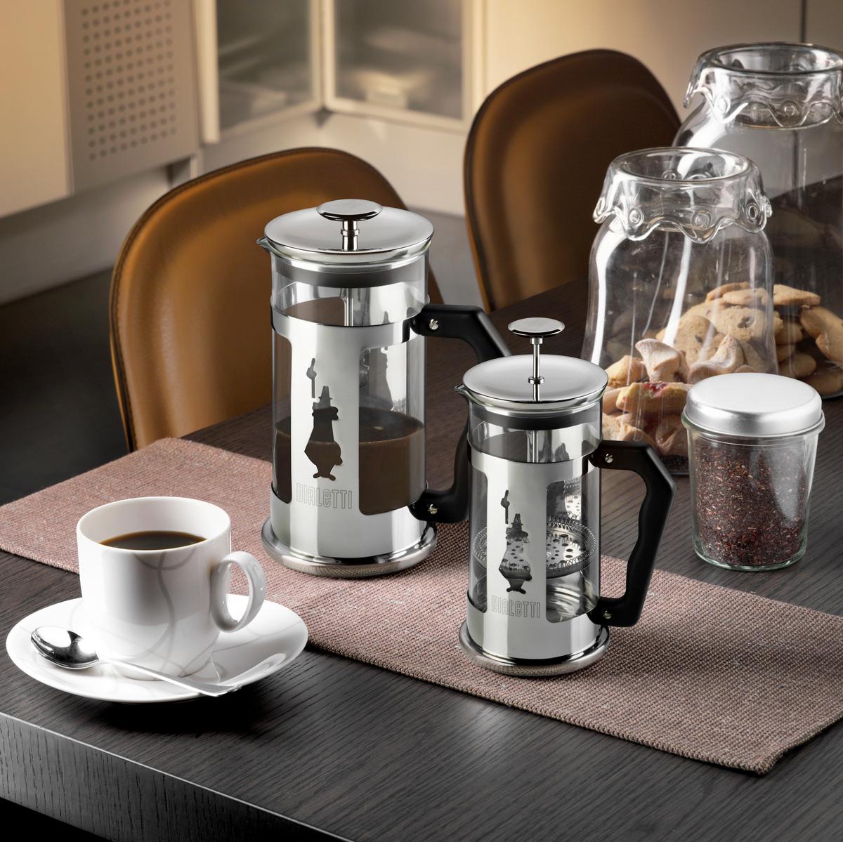 KAFFEEBEREITER Glas, Silberfarben, - Silberfarben, Basics, Glas (17.2/17.2/26cm) - Bialetti