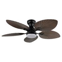 Deckenventilator Opal Schwarz D: 107 cm - Opal/Schwarz, KONVENTIONELL, Kunststoff/Metall (107/28,5cm) - Globo