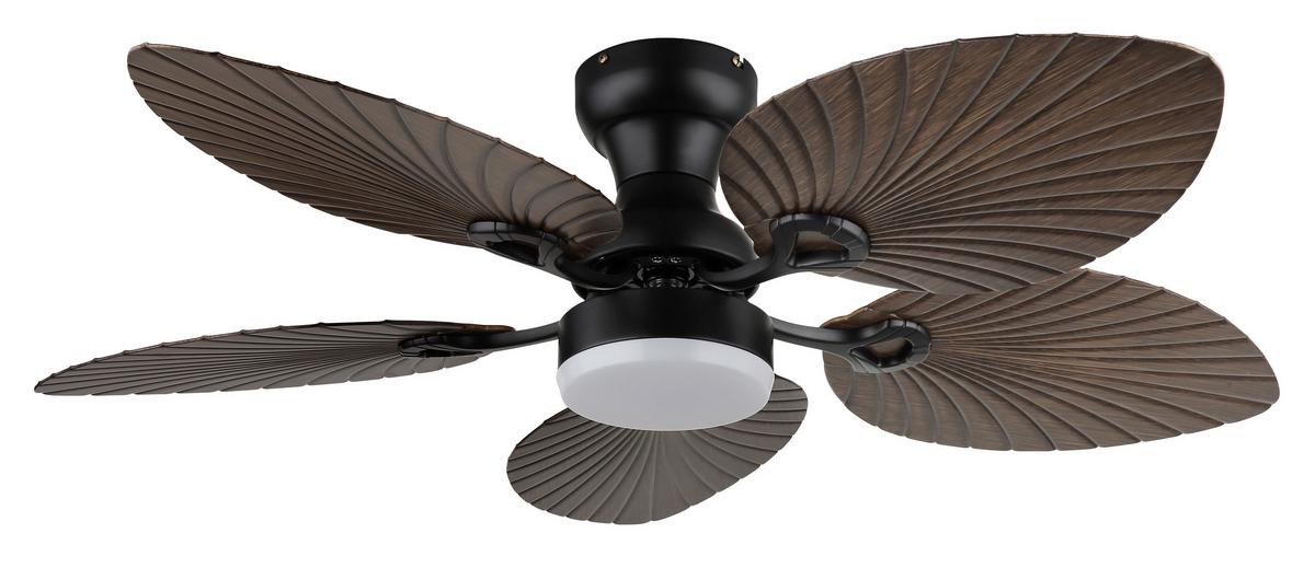Deckenventilator Opal Schwarz D: 107 cm - Opal/Schwarz, KONVENTIONELL, Kunststoff/Metall (107/28,5cm) - Globo
