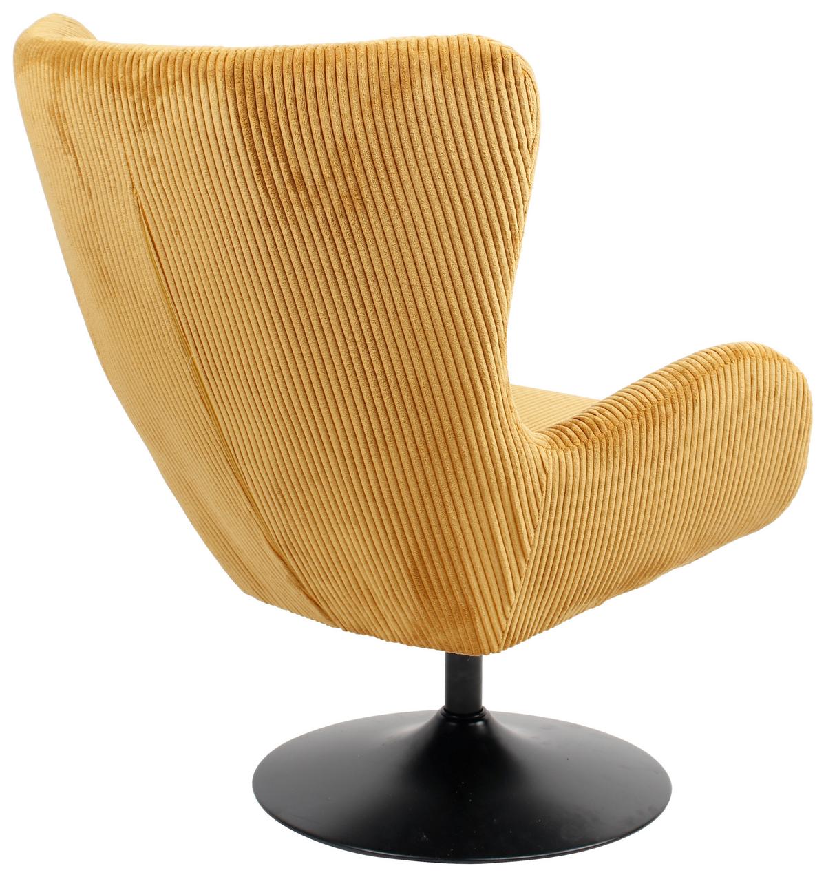 Kreslo Shiba otočné žltý menčester - čierna/žltá, Modern, kov/textil (76/99/87cm) - Mömax