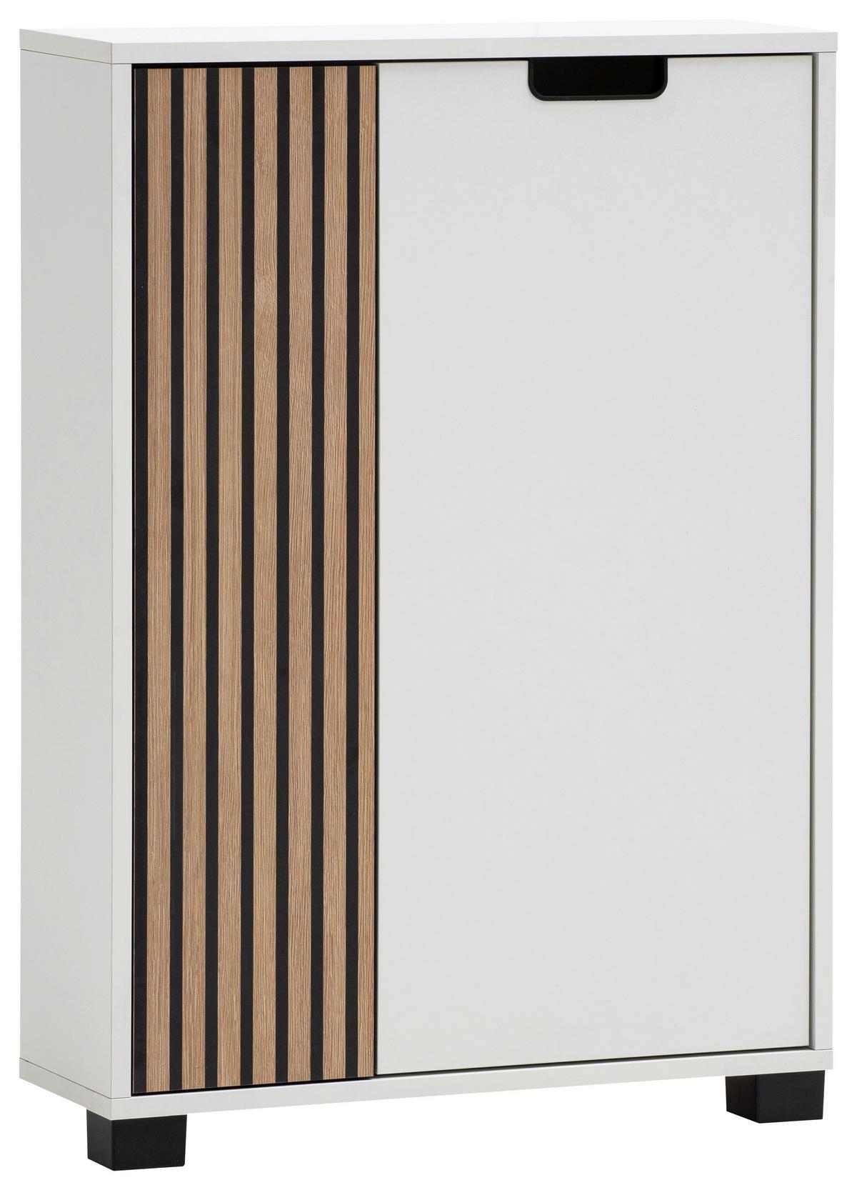 Unterschrank Weiß/Eichefarben B: 59,8 cm - Eichefarben/Schwarz, Design, Holzwerkstoff (59,8/85,2/19,55cm) - MID.YOU