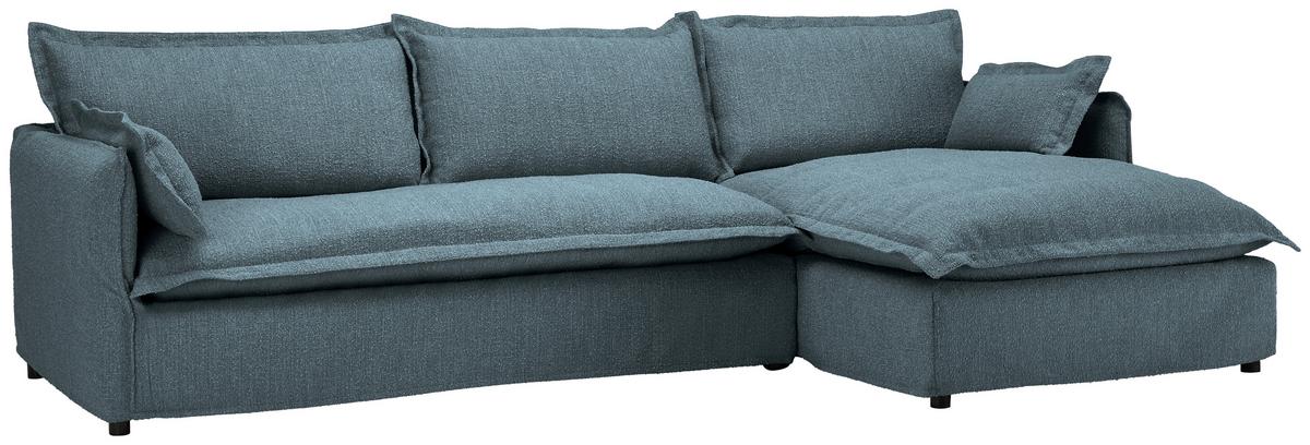 Ecksofa Toscana - Blau/Schwarz, Trend, Textil (295/165cm) - Livetastic