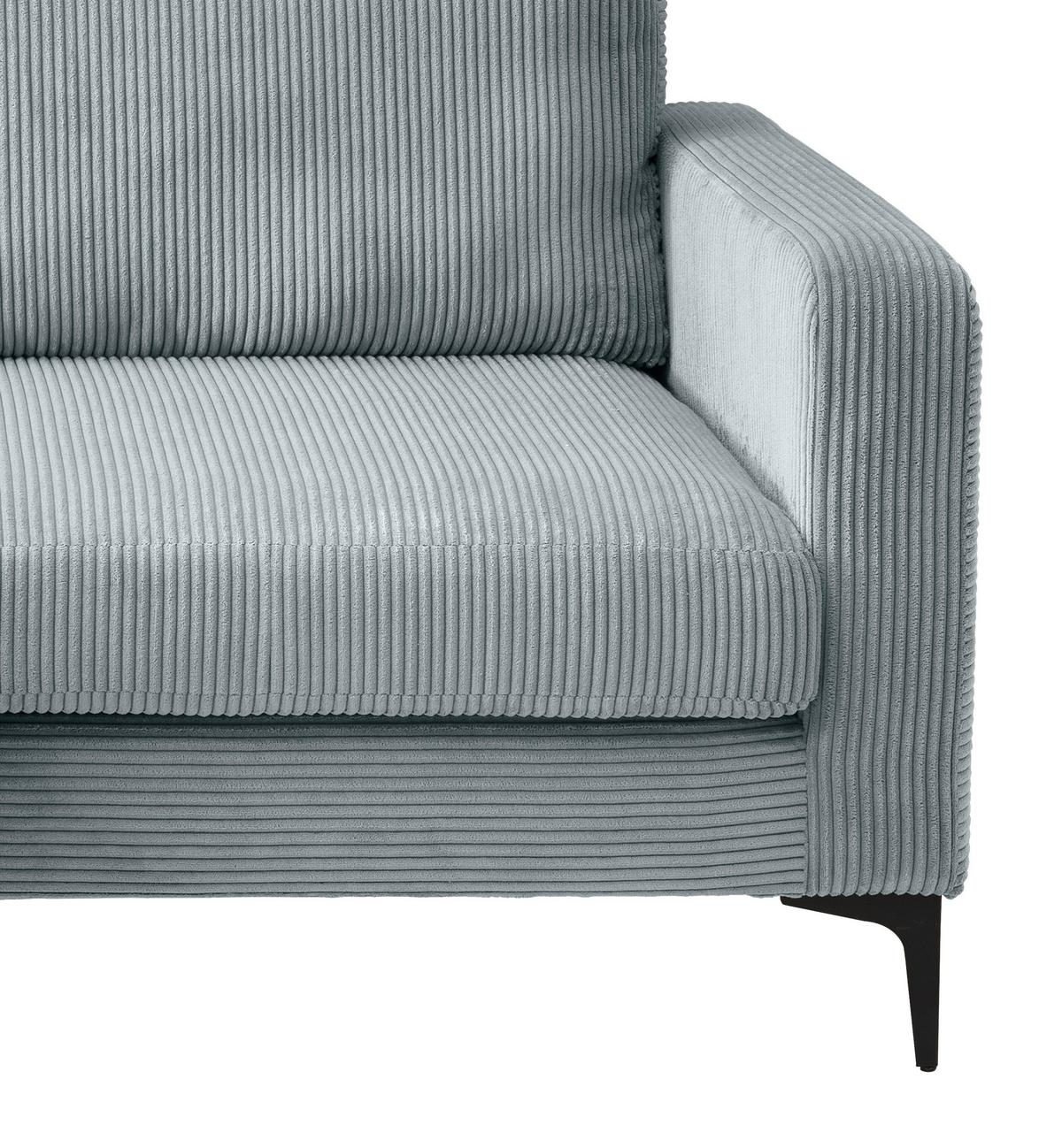 Ecksofa Eliza Hellblau S: 204x153 cm - Schwarz/Hellblau, Basics, Textil (204/153cm) - Livetastic