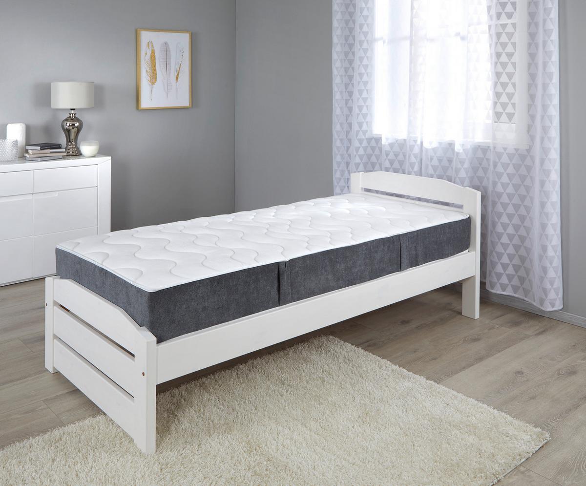 Taschenfederkernmatratze Timber, 140x200cm Mittelfest - Weiß, Textil (140/200cm) - Primatex