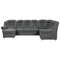 Wohnlandschaft Boston Dunkelgrau Chenille - Dunkelgrau/Schwarz, KONVENTIONELL, Textil (165/333/216cm) - Livetastic