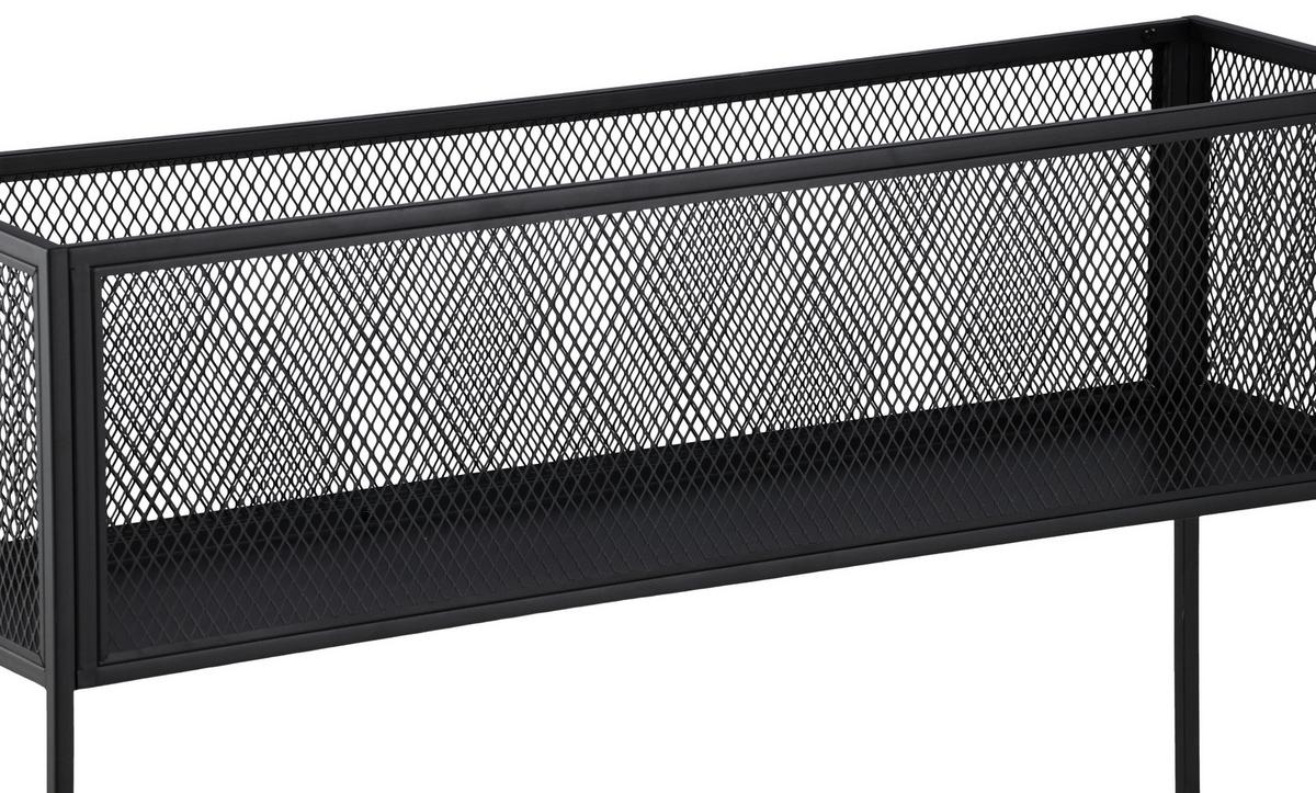 Bücherwand Netz - Schwarz, Design, Metall (110/80/30cm) - Livetastic