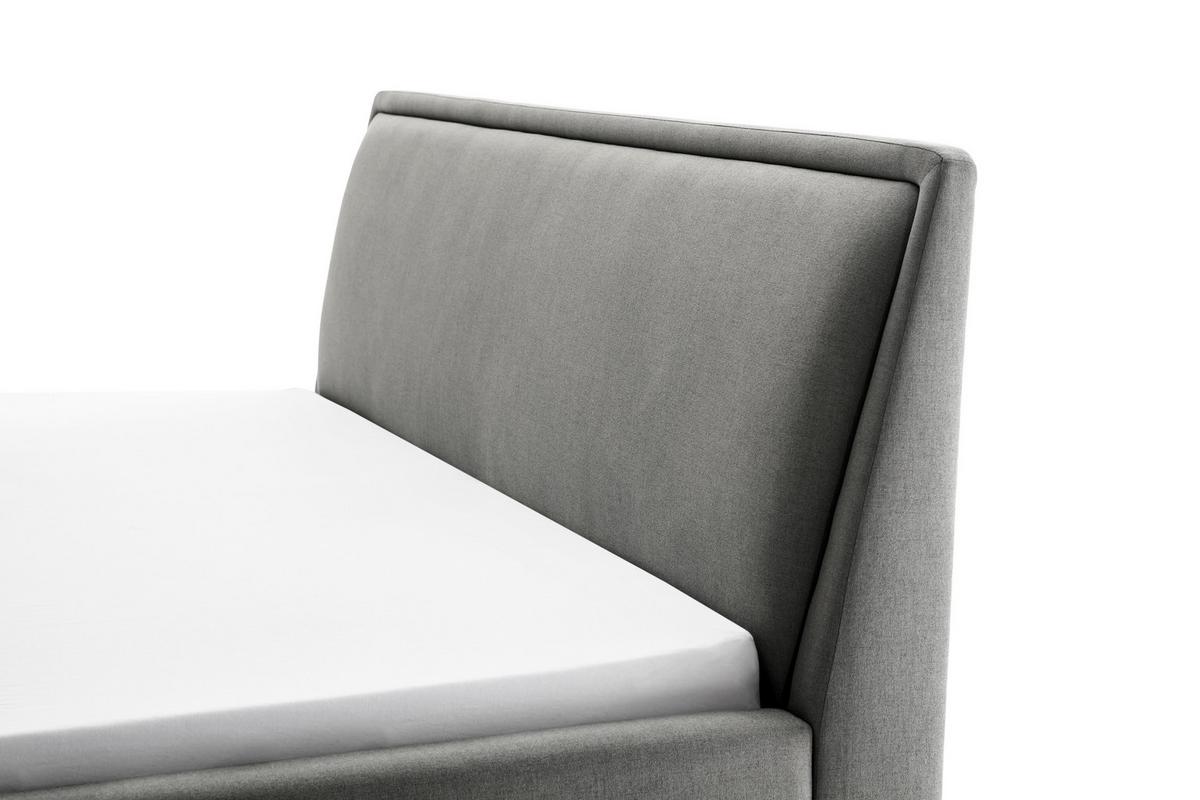 Polsterbett Frieda 140x200cm Hellgrau - Hellgrau/Schwarz, KONVENTIONELL, Textil (140/200cm) - Livetastic