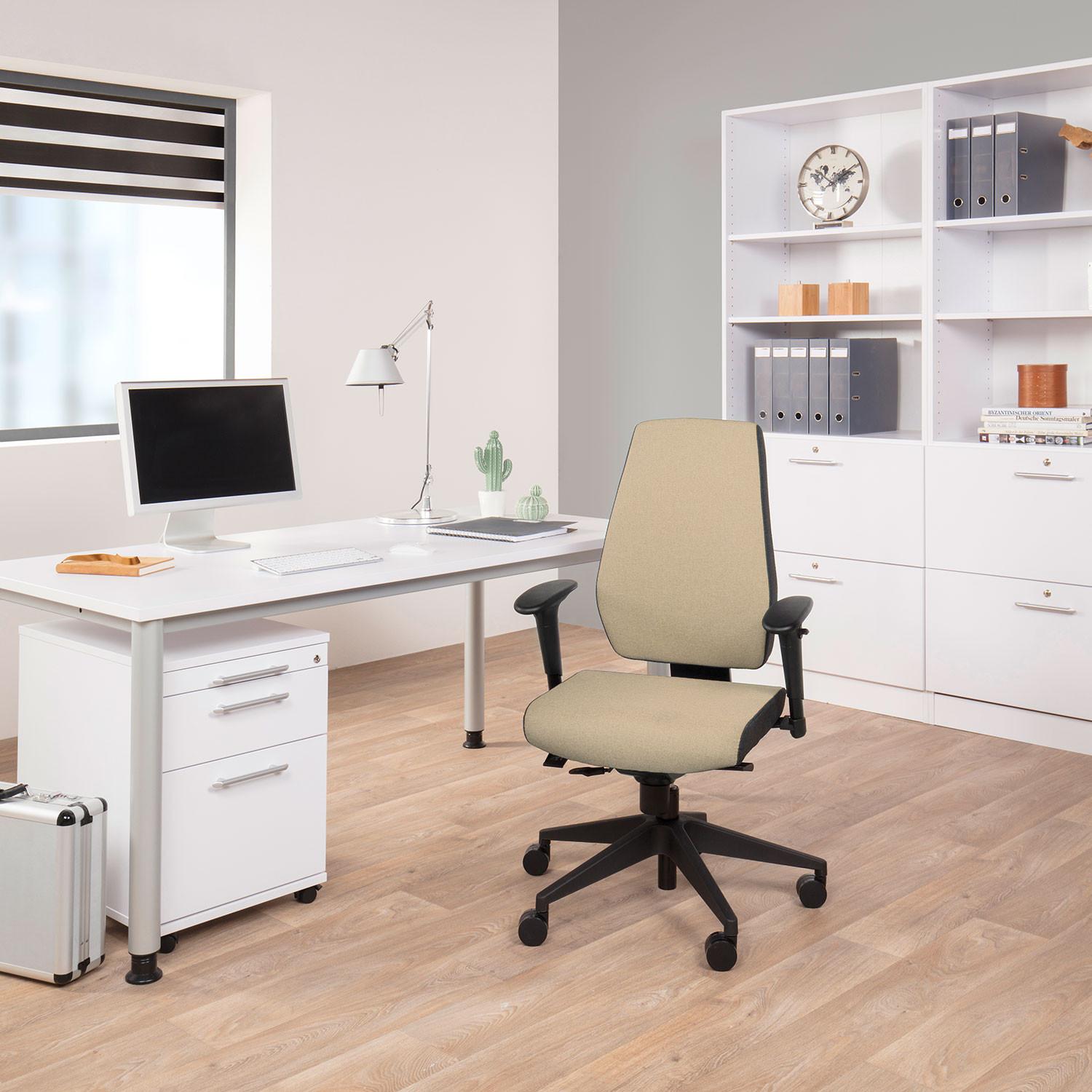 Drehstuhl Pro-Tec 500 Beige - Dunkelgrau/Beige, MODERN, Kunststoff/Textil (56/123/47cm) - MID.YOU
