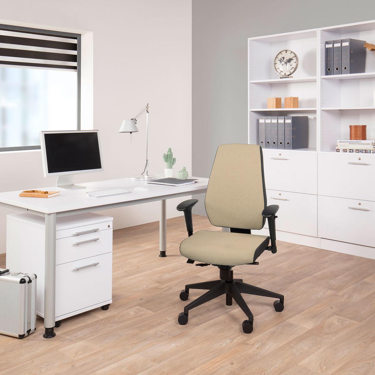 DREHSTUHL PRO-TEC 500 Beige - Dunkelgrau/Beige, MODERN, Kunststoff/Textil (56/123/47cm) - MID.YOU