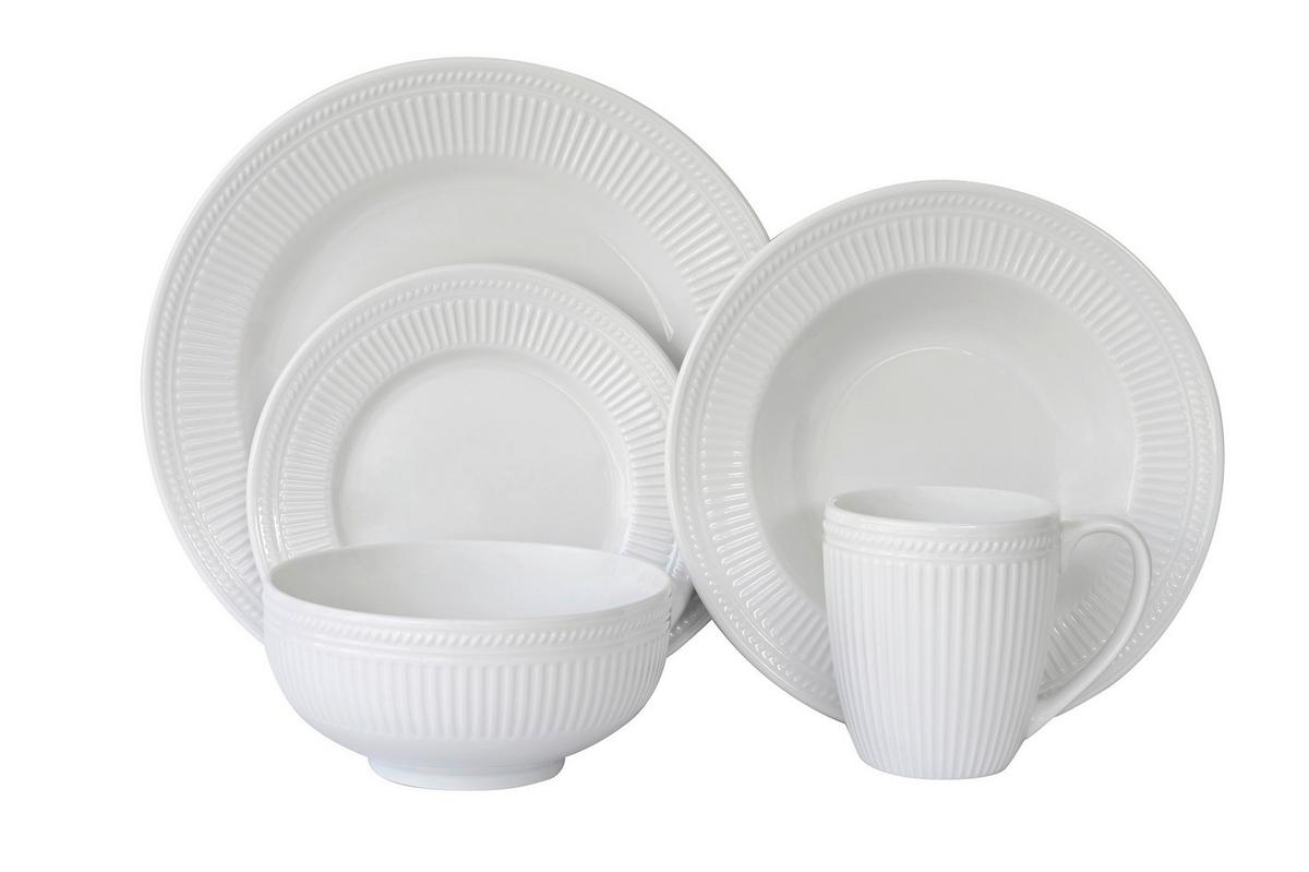 Kominovaný servis 20 - dielna pre 4 osoby - biela, Konventionell, keramika (32.5/28/28cm) - Mömax