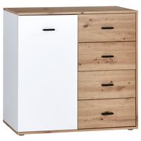 Kommode B: 96 Cm Tim, Artisan Eiche Dekor/weiß - Eichefarben, MODERN, Holzwerkstoff (96/90,2/38cm)