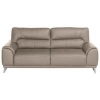 Dreisitzer-Sofa Frisco, Lederlook - Sandfarben/Chromfarben, MODERN, Textil (210/92/96cm) - MID.YOU
