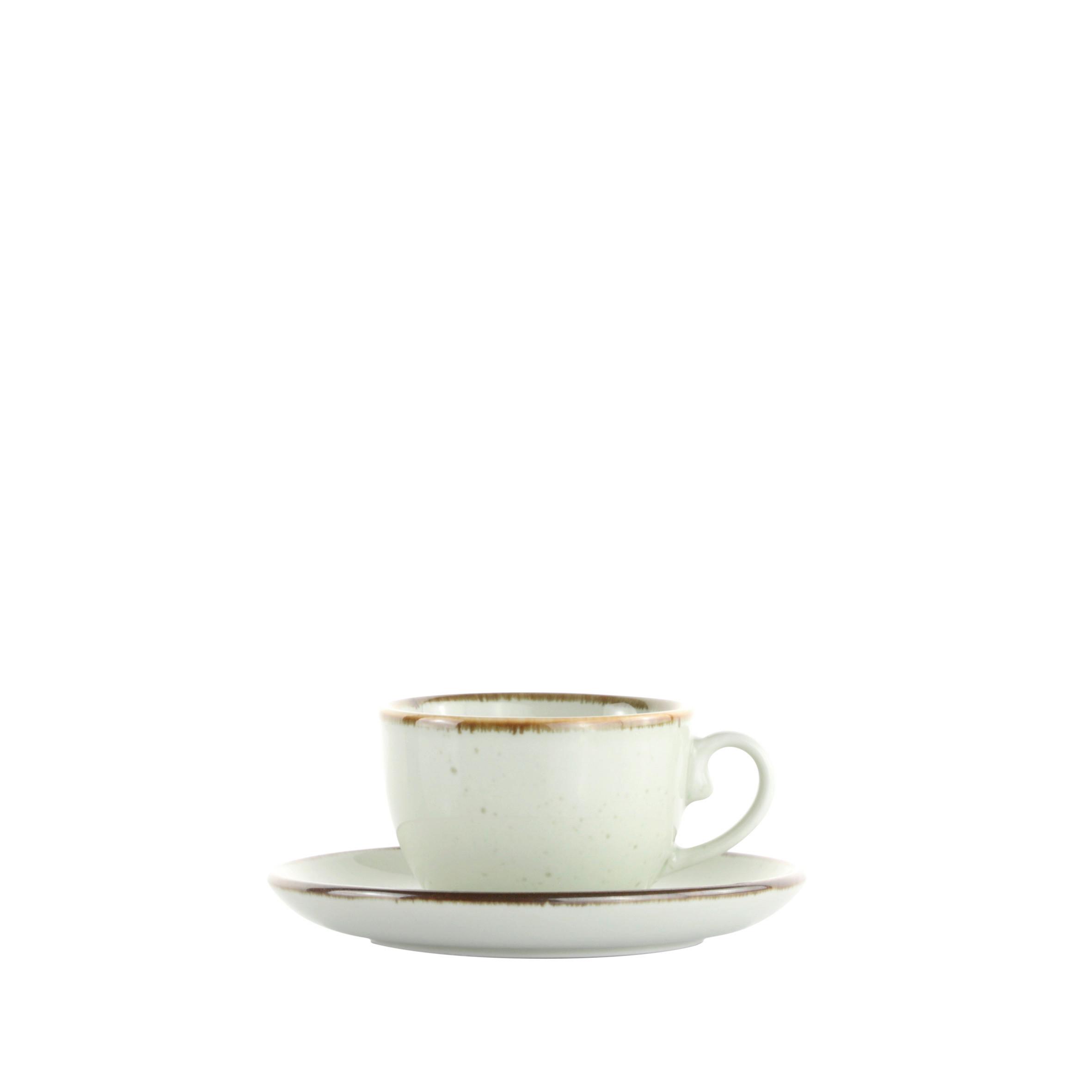šálek a podšálek na espresso CAPRI - krémová, Moderní, keramika - Mömax