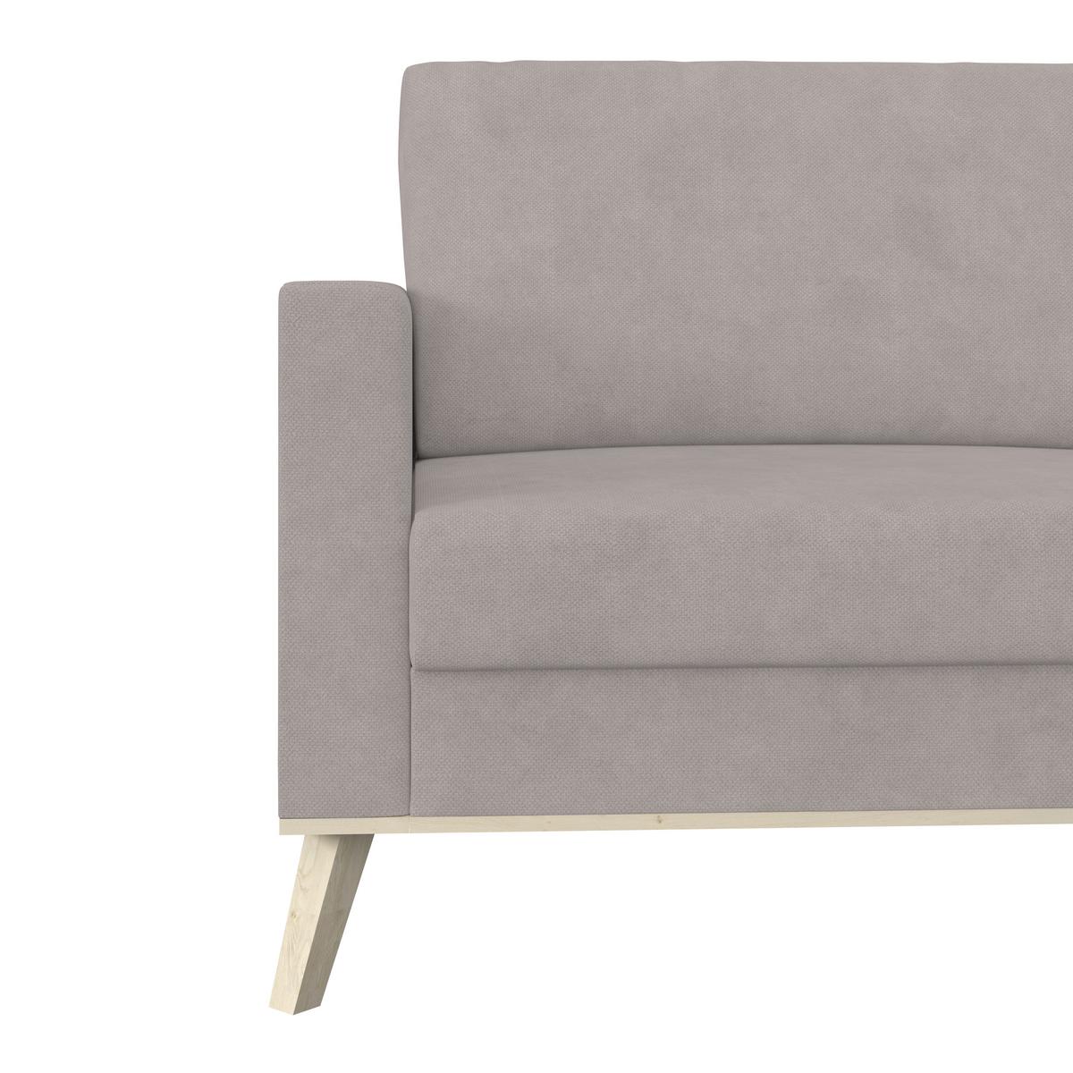 Ecksofa Mit Schlaffunktion & Bettkasten Carini Creme - Eichefarben/Creme, Basics, Textil (222/152cm)