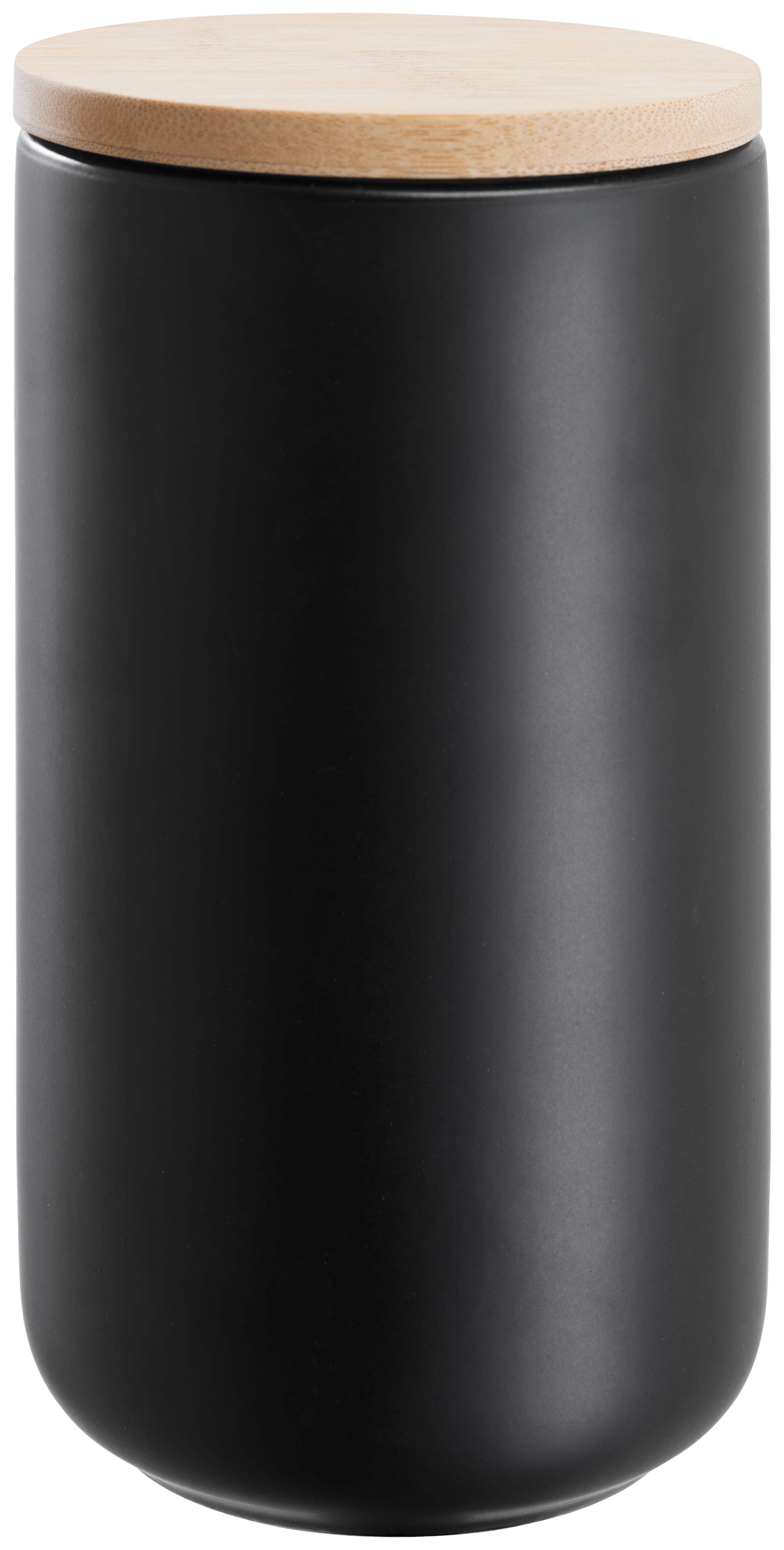 Dóza Na Potraviny Svea, 1l - černá/přírodní barvy, Moderní, dřevo/keramika (10/18cm) - Premium Living